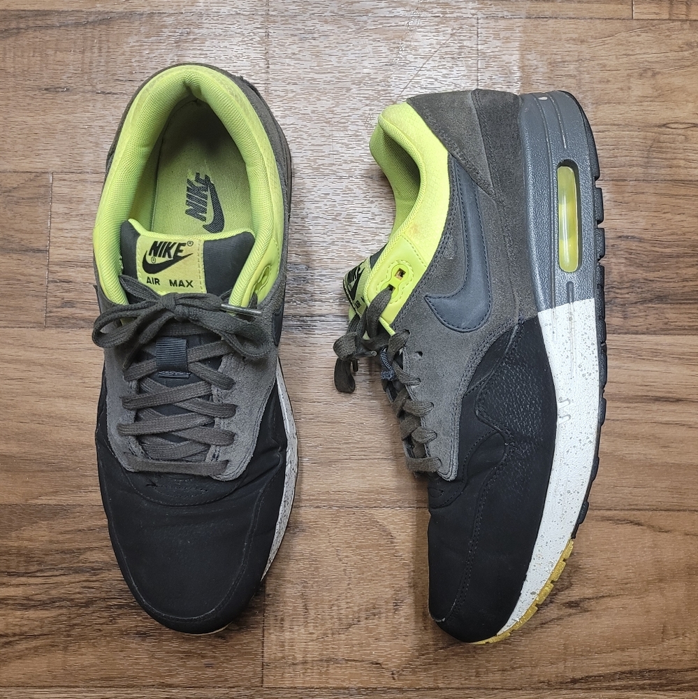 Nike Air Max 1 Split Black Volt Sz 11.5 - Picture 4 of 9